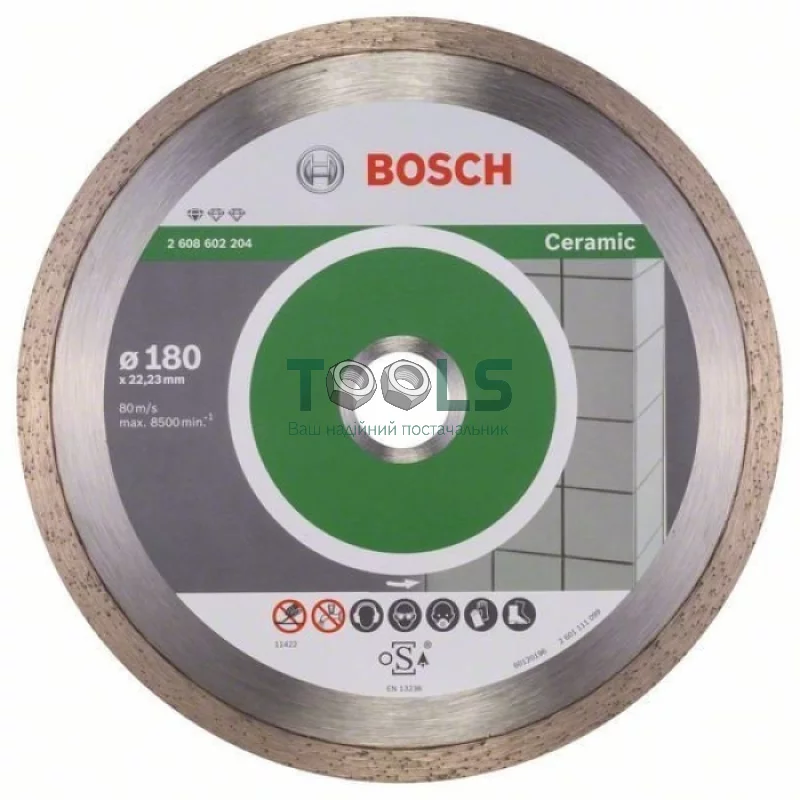 Алмазный отрезной круг по керамике Bosch PF Ceramic (180х22.23) (2608602204)