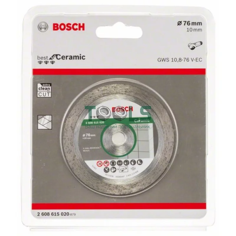 Круг алмазный отрезной Bosch Best for Ceramic (76х10х1.9 мм, керамика) (2608615020)