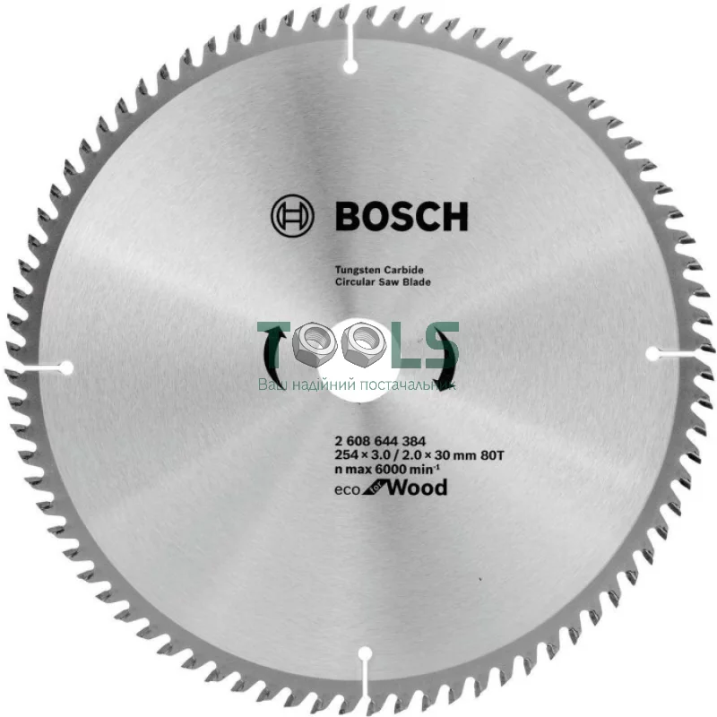 Пильный диск Bosch Optiline Wood ECO (254х30х80Т) (2608644384)