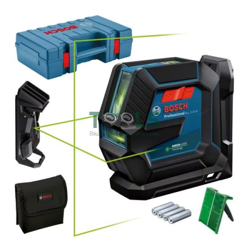 Лазерний нівелір Bosch GLL 2-15 G Professional (15 м) (0601063W02)