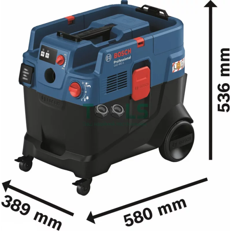 Будівельний пилосос Bosch GAS 400 A Professional (1.2 кВт, 40 л) (06019M0020)