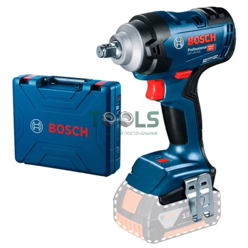 Аккумуляторный ударный гайковерт Bosch GDS 18V-400 (18 В, без АКБ, 400 Н*м) (06019K0021)