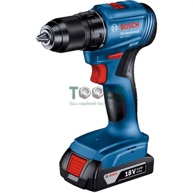 Аккумуляторный шуруповерт Bosch GSB 185-LI Professional (18 В, 2х2 А*ч, 50 Н*м) (06019K3100)