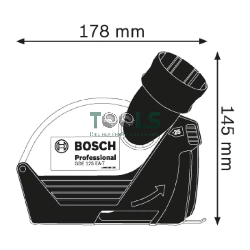 Кожух для відведення пилу Bosch GDE 125 EA-T (1600A003DJ)