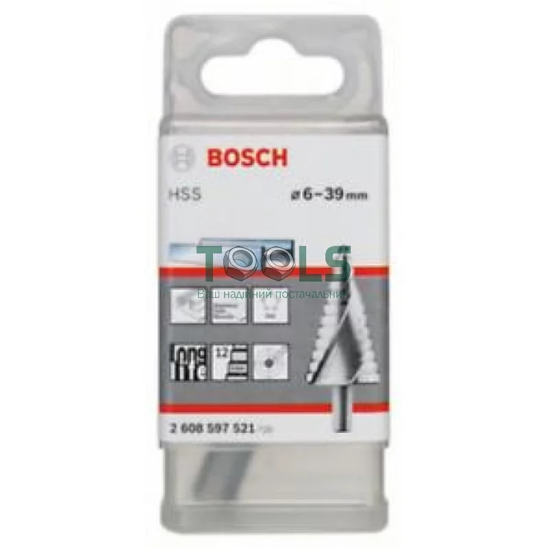 Ступенчатое сверло Bosch HSS (12 ступ., 6-39 мм, 10 мм) (2608597521)