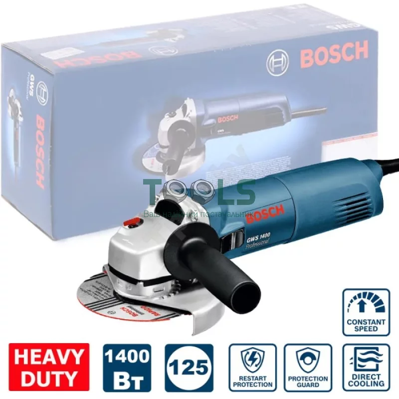 Угловая шлифмашина Bosch GWS 1400 (1400 Вт, 125 мм) (0601824800)