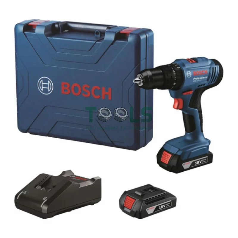 Аккумуляторная ударная дрель-шуруповерт Bosch GSB 183-LI Professional (2х18 В, 2 А*ч) (06019K9100)