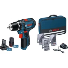 Акумуляторний шуруповерт Bosch GSR 12V-15 Set (2 А*год + 4 А*год, свердла, біти, сумка) (0615990G6L)