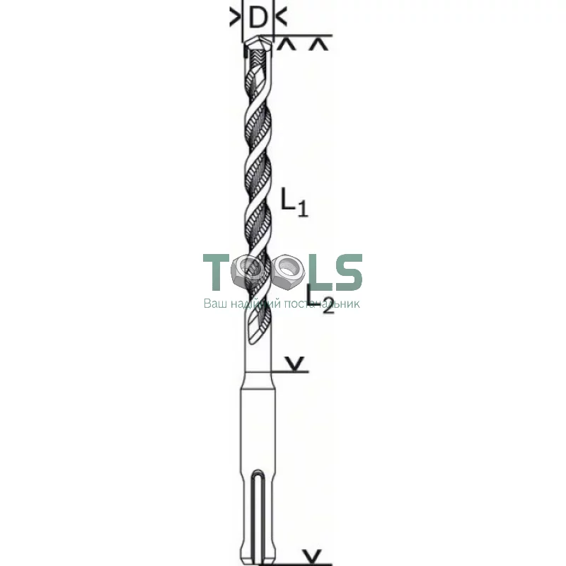 Бур по бетону Bosch SDS-Plus-1 (25х200х260 мм) (2608680294)