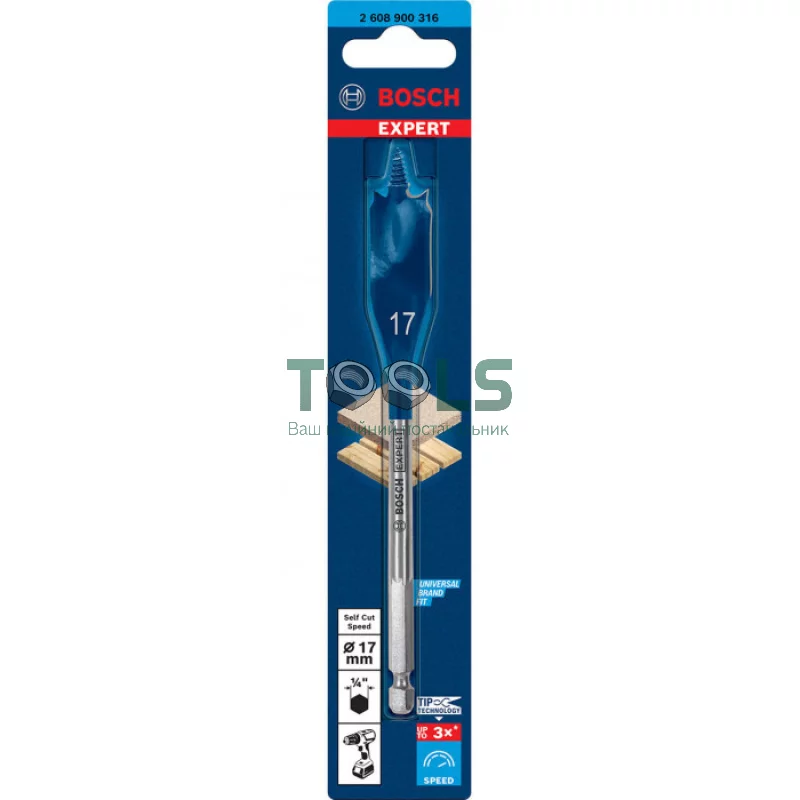 Перовий свердло Bosch Expert Self Cut Speed ​​Spade (17х152 мм) (2608900316)