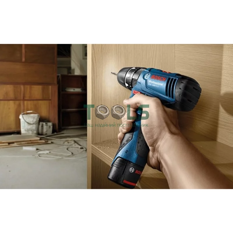 Шуруповерт аккумуляторный Bosch GSR 120-LI + GLI 12V-300 (12 В, 2х2 А*ч, 30 Н*м) (06019G8004)