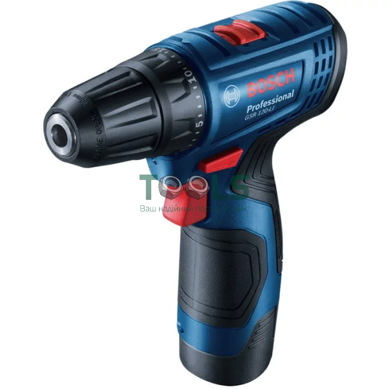 Шуруповерт аккумуляторный Bosch GSR 120-LI + GLI 12V-300 (12 В, 2х2 А*ч, 30 Н*м) (06019G8004)