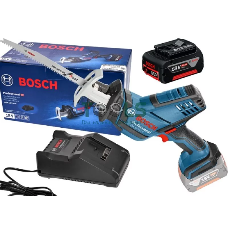 Аккумуляторная сабельная пила Bosch GSA 18 V-LI (18 В, 4 A*ч, 3050 ход/хв) (0615990M3Y)