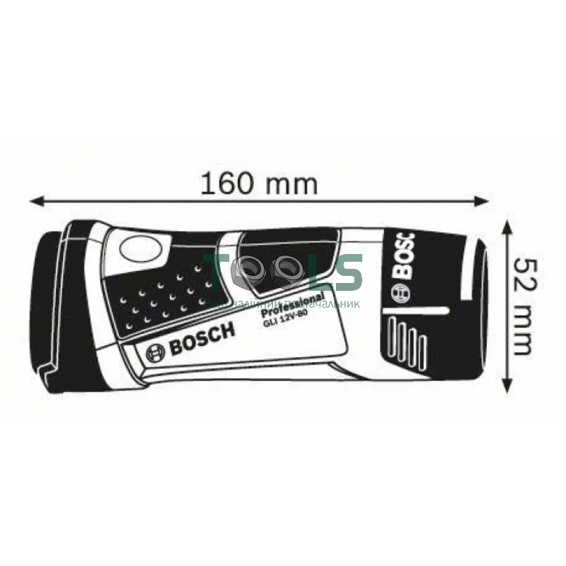 Фонарь аккумуляторный Bosch GLI 12V-80 Professional (12 В, без АКБ, 80 лм) (0601437V00)