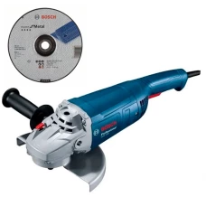 Кутова шліфувальна машина Bosch GWS 2200 Professional + круги відрізні Bosch Expert for Metal (10 шт.) (06018C1320+2608600225)