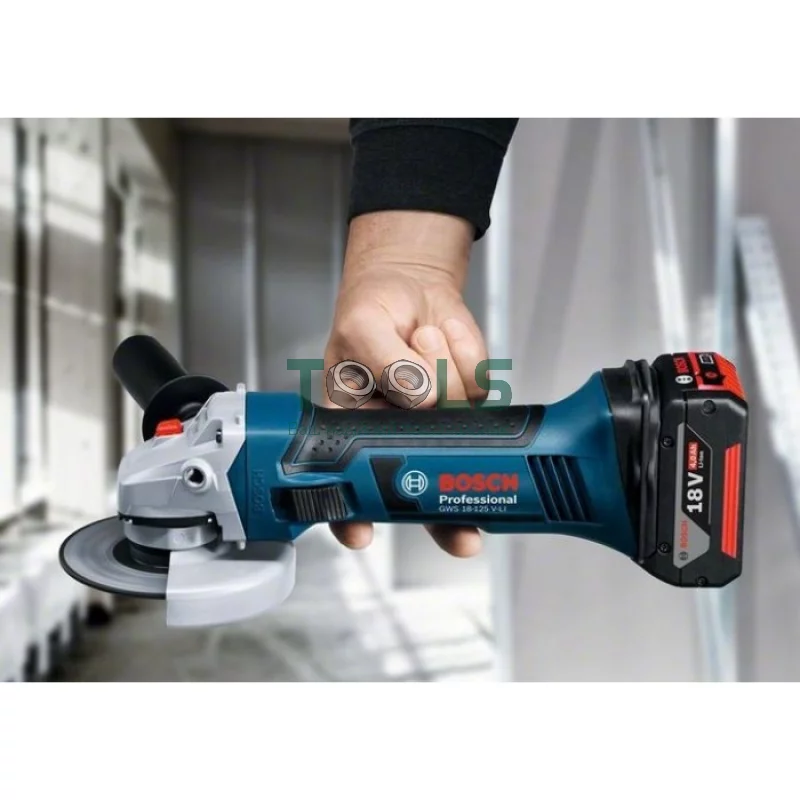 Кутова шліфувальна машина акумуляторна Bosch GWS 18-125 V-Li Professional (18 В, 4 А*год) (0615990L6G)