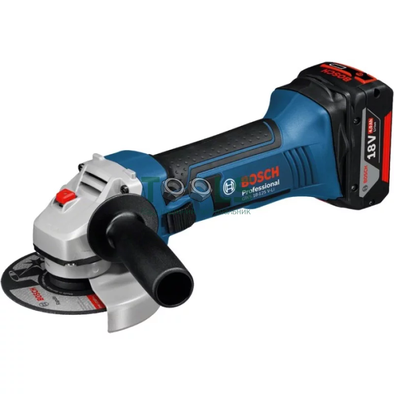 Кутова шліфувальна машина акумуляторна Bosch GWS 18-125 V-Li Professional (18 В, 4 А*год) (0615990L6G)