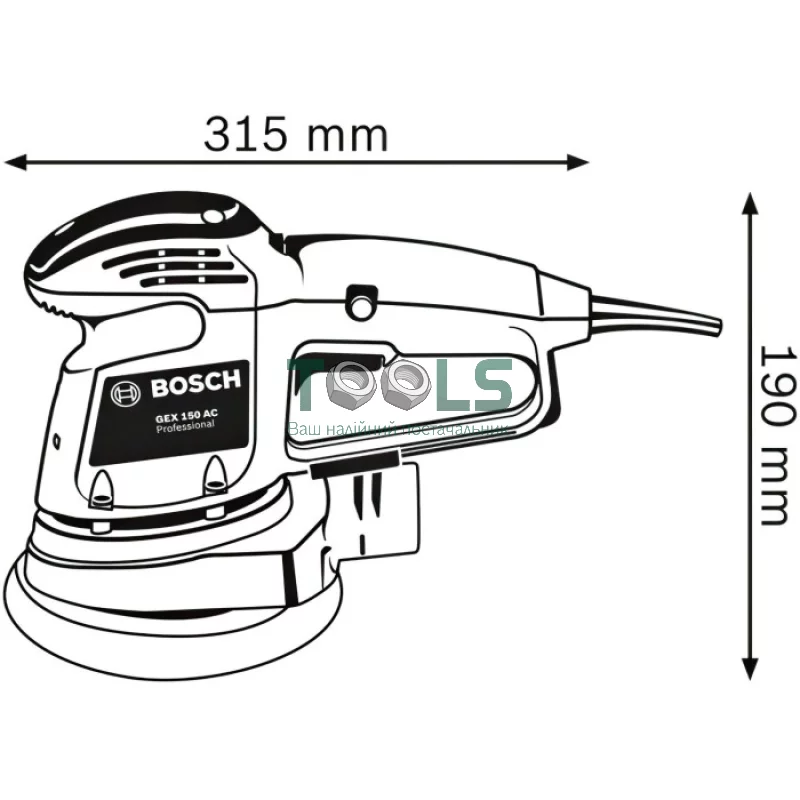 Эксцентиковая шлифмашина Bosch GEX 34-150 (0.34 кВт, 150 мм) (0601372800)