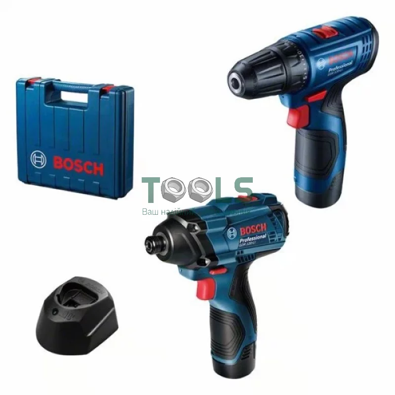 Дрель-шуруповерт Bosch GSR 120-LI + гайковерт Bosch GDR 120-LI (12 В, 2х2 А*ч) (06019G8023)