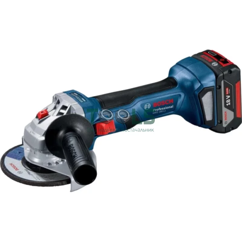 Аккумуляторная угловая шлифмашина Bosch GWS 180-LI Professional (18 В, 4 А*ч, 125 мм) (06019H9025)