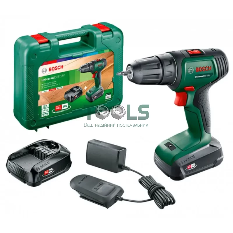 Аккумуляторная дрель-шуруповерт Bosch UniversalDrill 18V-60 Li-Ion (18 В, 1.5 А*ч) (06039D7002)