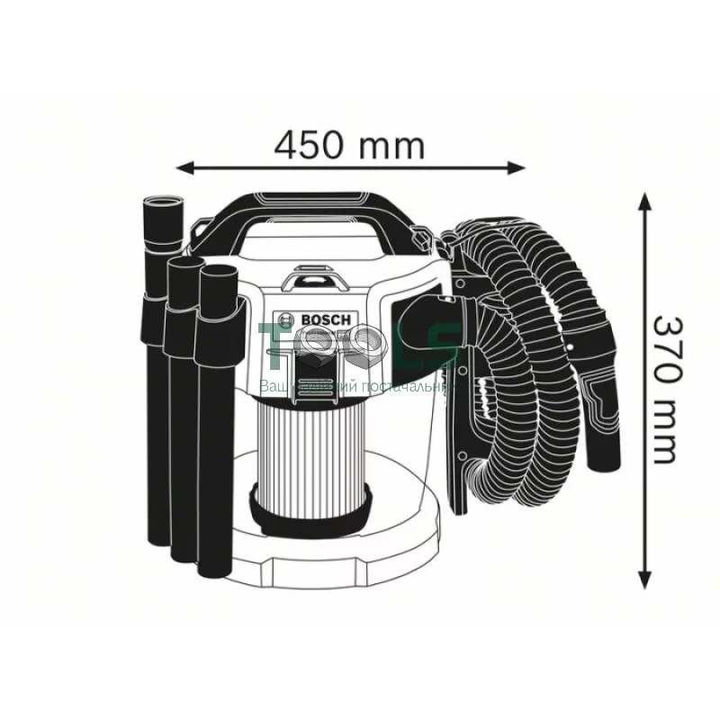 Аккумуляторный пылесос Bosch GAS 18V-10 L (18 В, 4 А*ч, 10 л) (06019C6300)