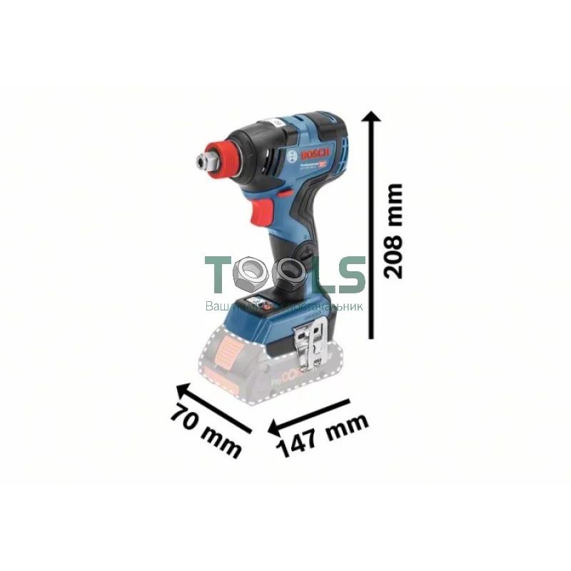 Аккумуляторный ударный гайковерт Bosch GDX 18V-200 C (18 В, без АКБ) (06019G4204)