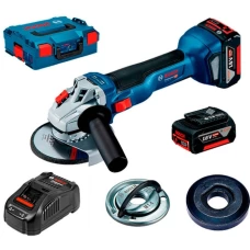 Акумуляторна кутова шліфувальна машина Bosch GWS 18V-10 (2х18 В, 5 А*ч) (06019J4004)