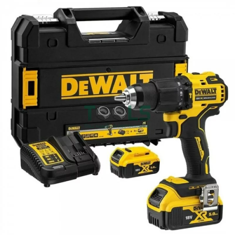 Акумуляторний ударний дриль-шуруповерт DeWALT DCD709P2T (2х18 В, 5 А*год, 65 Н*м)