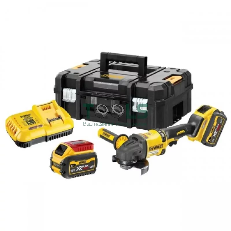 Акумуляторна кутова шліфувальна машина DeWALT DCG418T2 (54 В, 2х2 А*год, 125 мм)