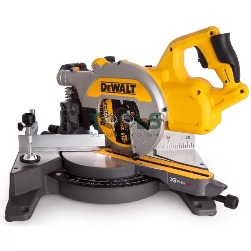 Аккумуляторная торцовочная пила DeWALT DCS777T2 (2х54 В, 6 А*ч, 216 мм)