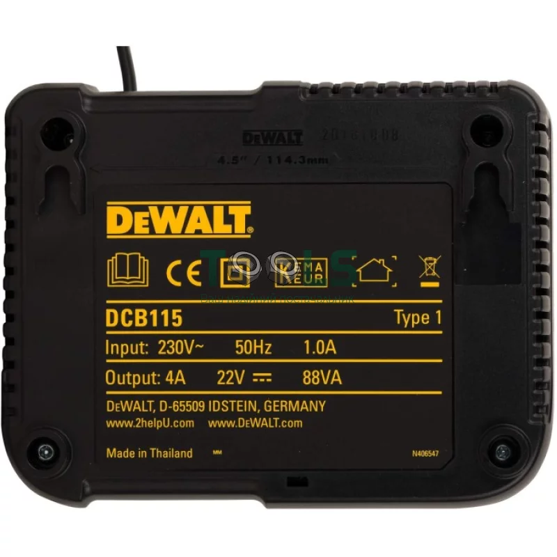 Зарядное устройство с двумя аккумуляторами DeWALT DCB115P2 (Li-Ion, 2х18 В, 5 А*ч)