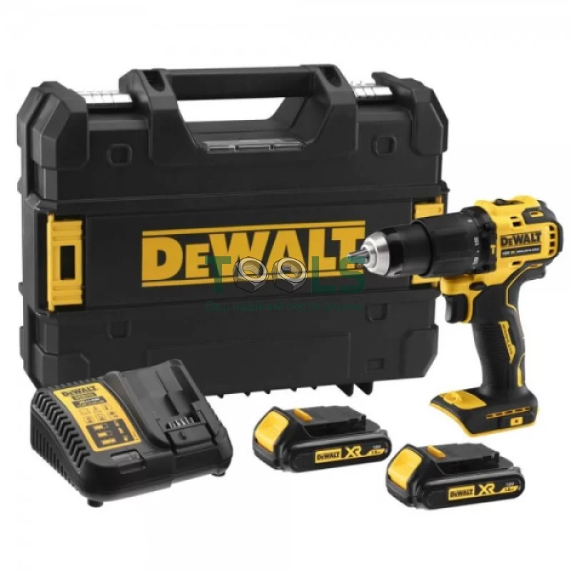 Аккумуляторная ударная дрель-шуруповерт DeWALT DCD709S2T (2х18 В, 1.5 А*ч, 65 Н*м)