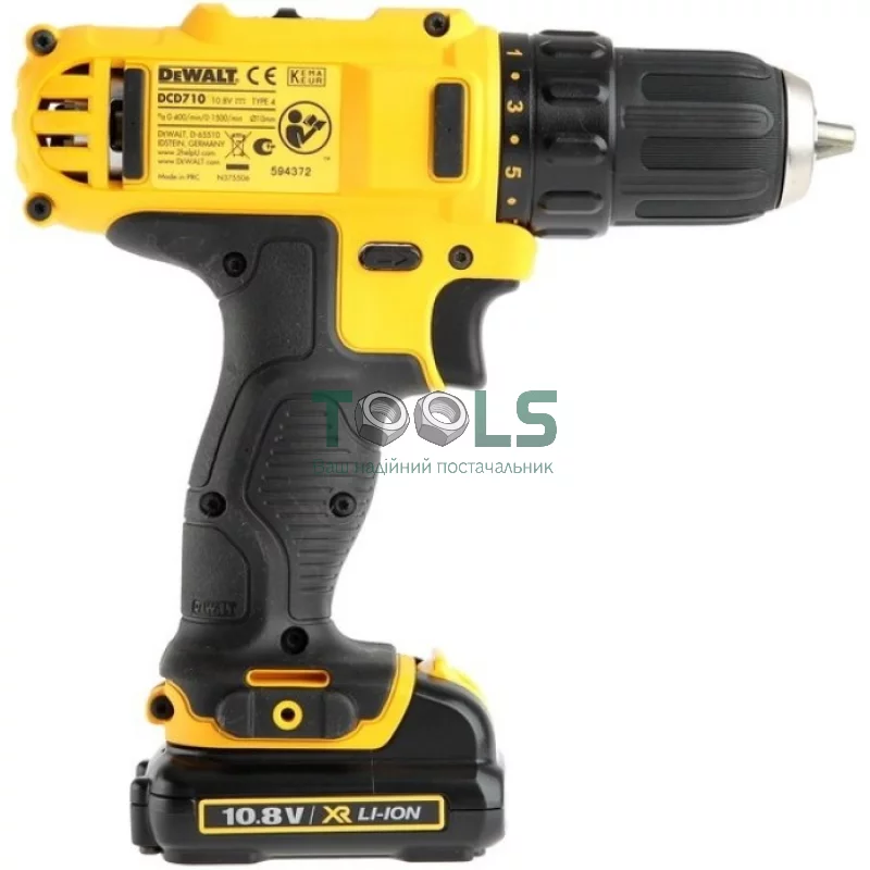 Акумуляторний дриль-шуруповерт DeWALT DCD710D2 (2х10.8 В, 2 А*год)