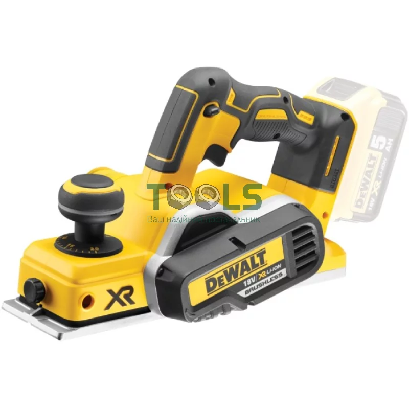 Акумуляторний рубанок DeWALT DCP580P2 (2х18 В, 5 А * год, 82 мм)