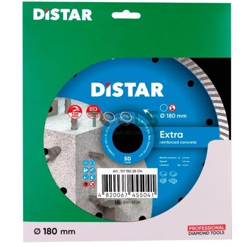 Круг алмазный отрезной Distar Extra Turbo 180 x 22.22 (10115028014)