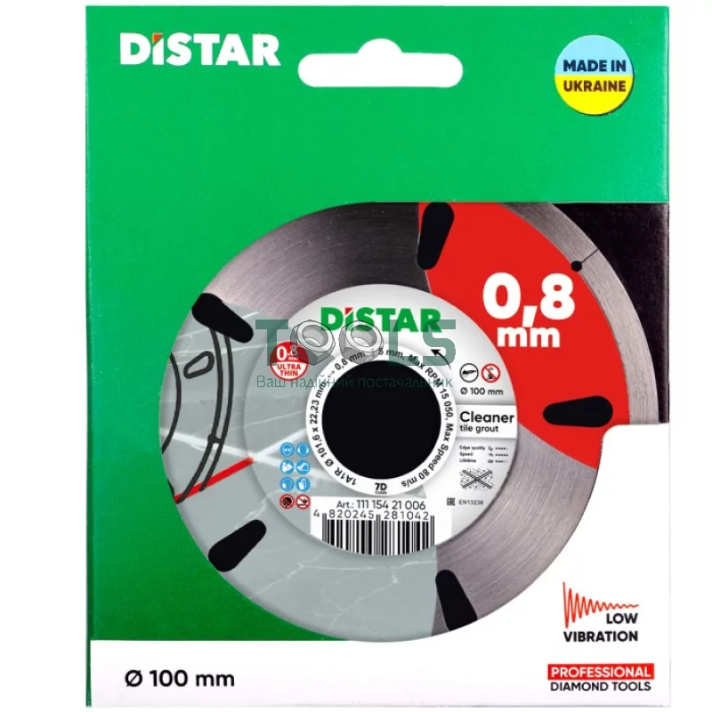 Круг алмазний відрізний Distar Cleaner 1A1R (100x22.23х0.8 мм) (11115421006)