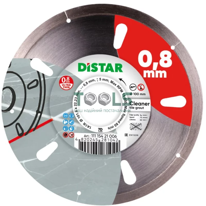 Круг алмазний відрізний Distar Cleaner 1A1R (100x22.23х0.8 мм) (11115421006)