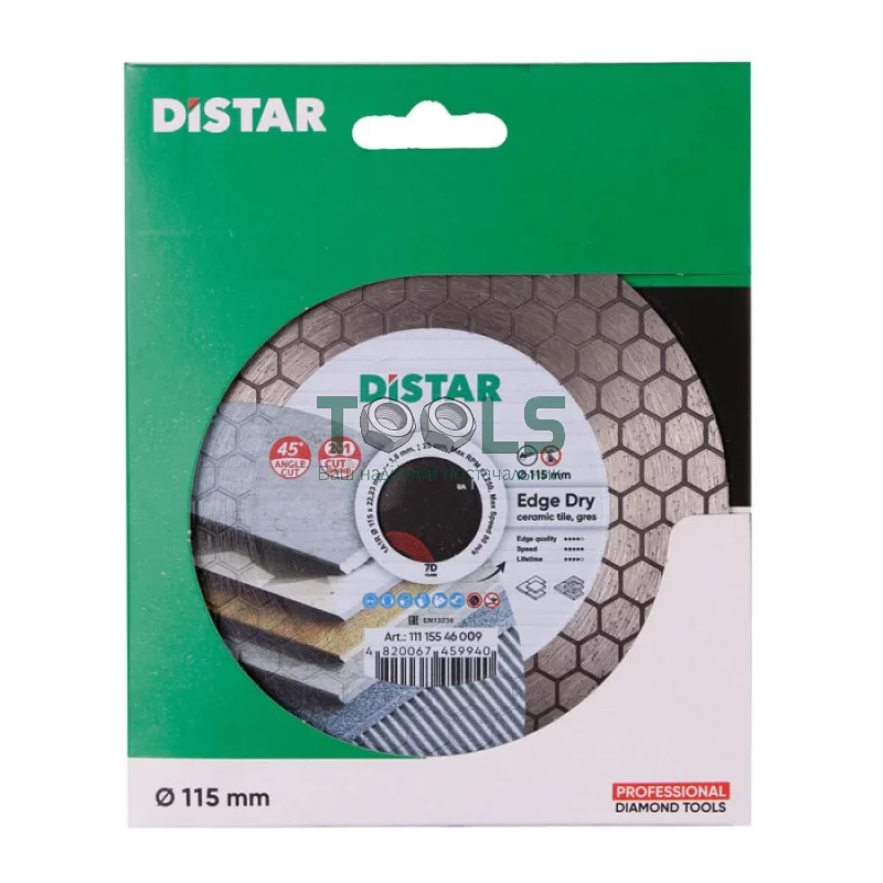 Алмазный отрезной круг Distar Edge Dry 1A1R (115x1.6х22.23 мм) (11115546009)