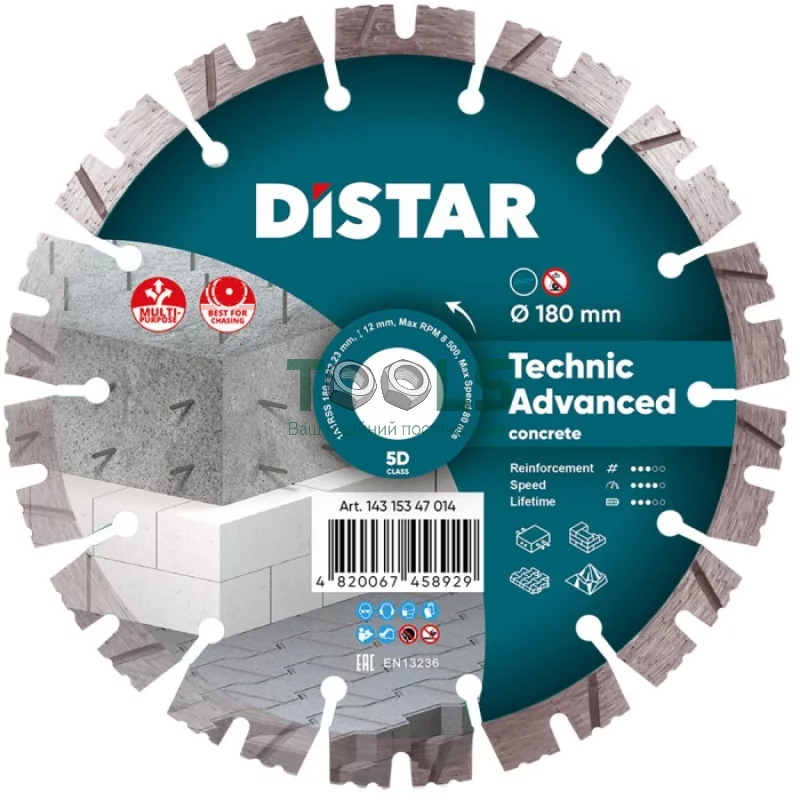 Отрезной алмазный диск Distar Technic Advanced (180х22.23х12 мм) (14315347014)