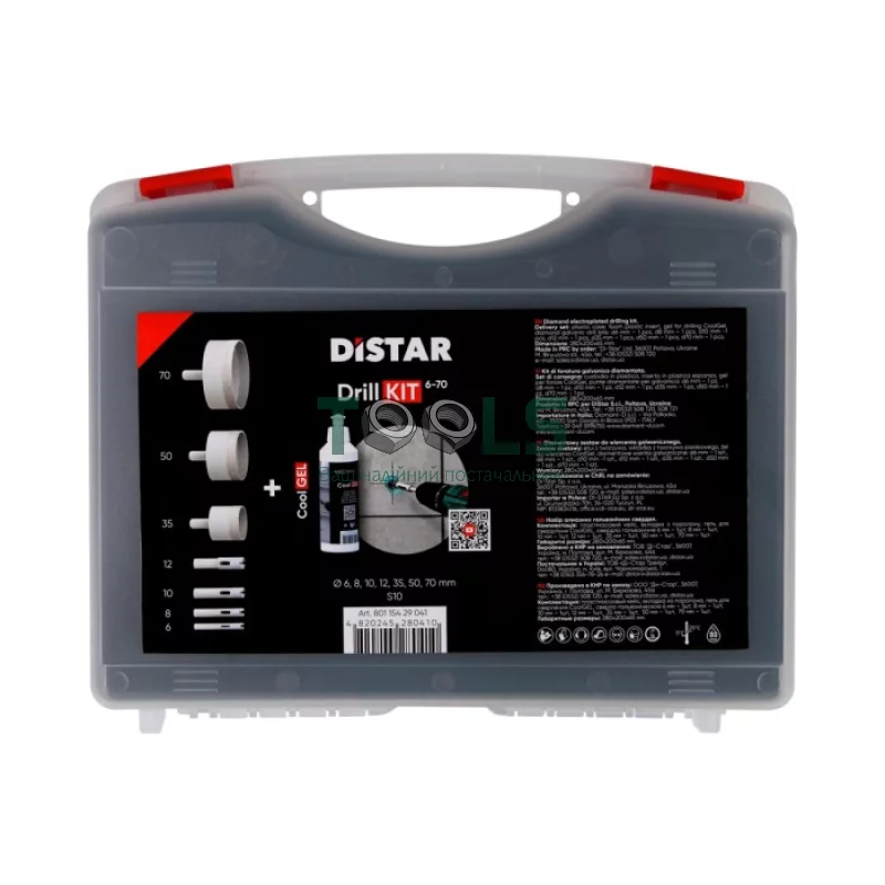 Набор для сверления отверстий Distar Drillkit 6-70 + Coolgel (7 шт.) (89568442140)