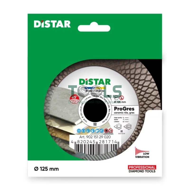 Круг алмазный отрезной Distar Pro Gres 1A1R (125х1.9х22.23 мм) (90215129020)