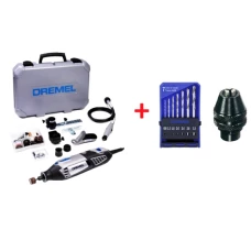 Многофункциональный инструмент Dremel 4000-4/65 (175 Вт) + бонус кулачковый патрон + набор сверл в подарок (F0134000LW)