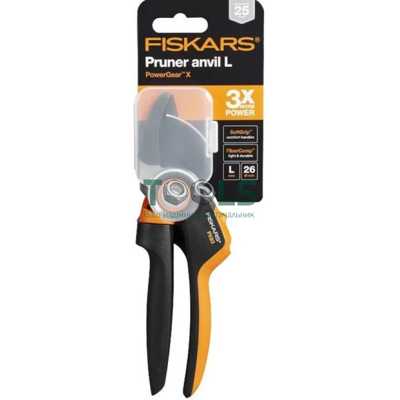 Секатор Fiskars PowerGear X (L) контактний PX93 (1023629)