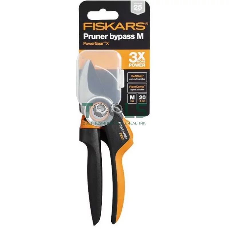 Секатор Fiskars PowerGear X (M) силовым приводом PX92 (1023630)