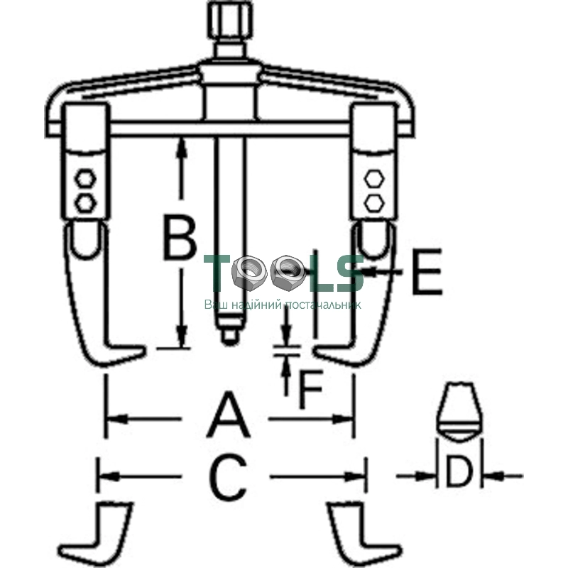 Съемник с тремя передвижными захватами (америк. тип) 150х200 мм GARWIN (GPL-AS0608)