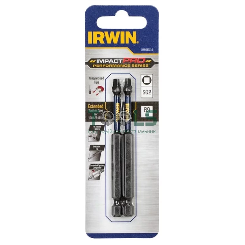 Биты Irwin Impact Pro Perf 89мм SQ2 2шт (IW6061210)