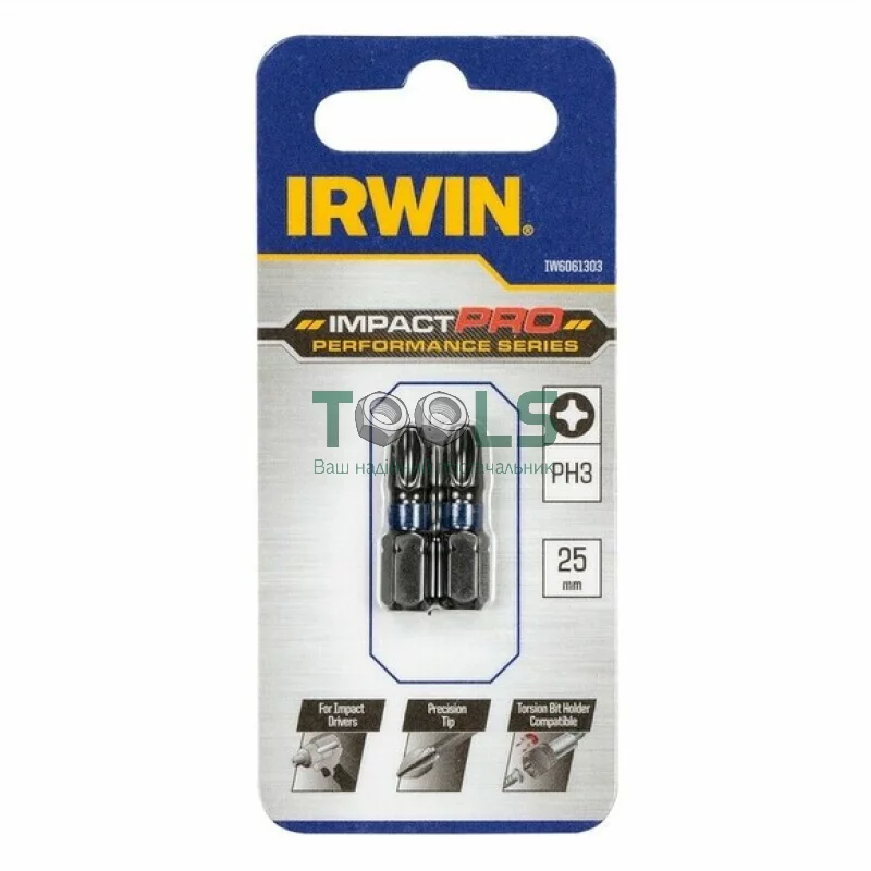 Биты Irwin Impact Pro Perf 25мм PH3 2шт (IW6061303)