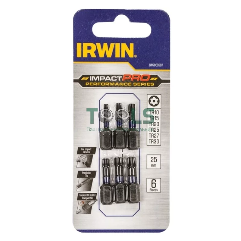 Набір біт Irwin Impact Pro Perf TR 6 шт (IW6061607)