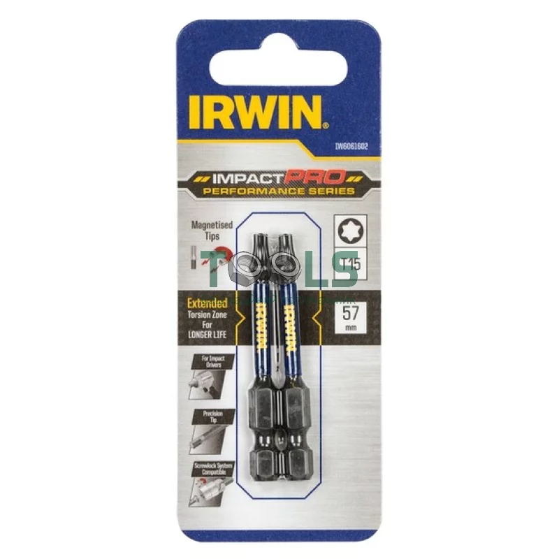 Биты Irwin Impact Pro Perf 57мм T15 2шт (IW6061602)